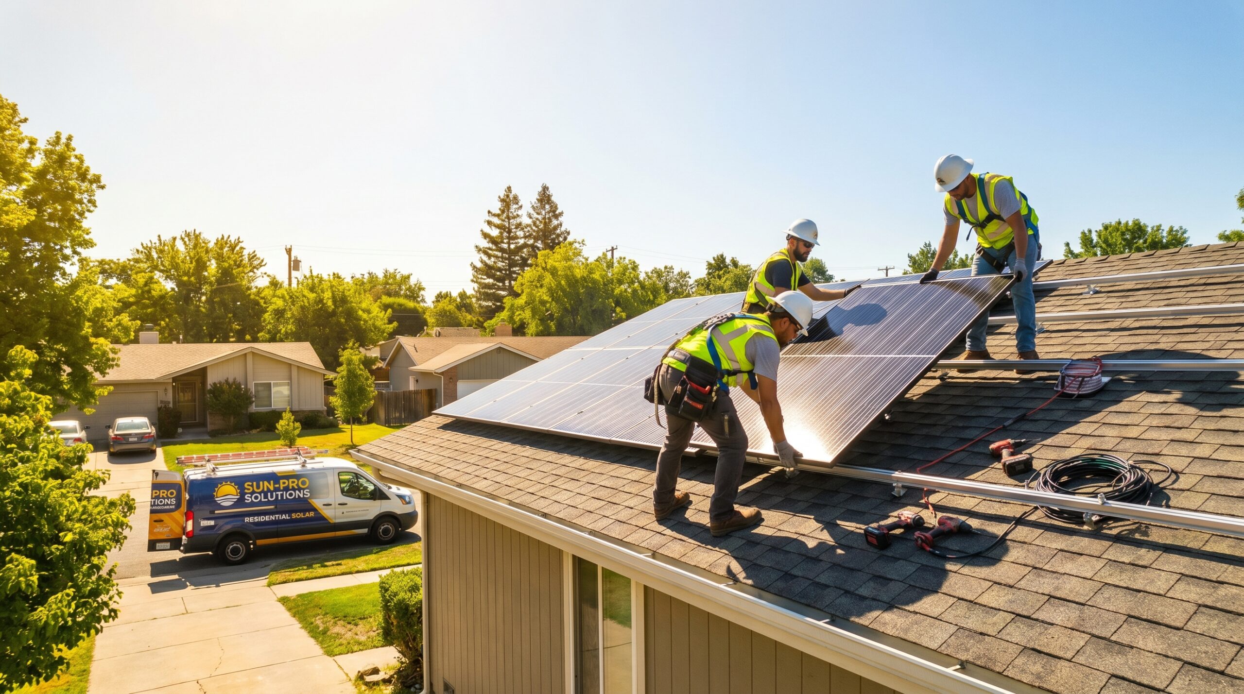 Solar panels installed on a residential rooftop