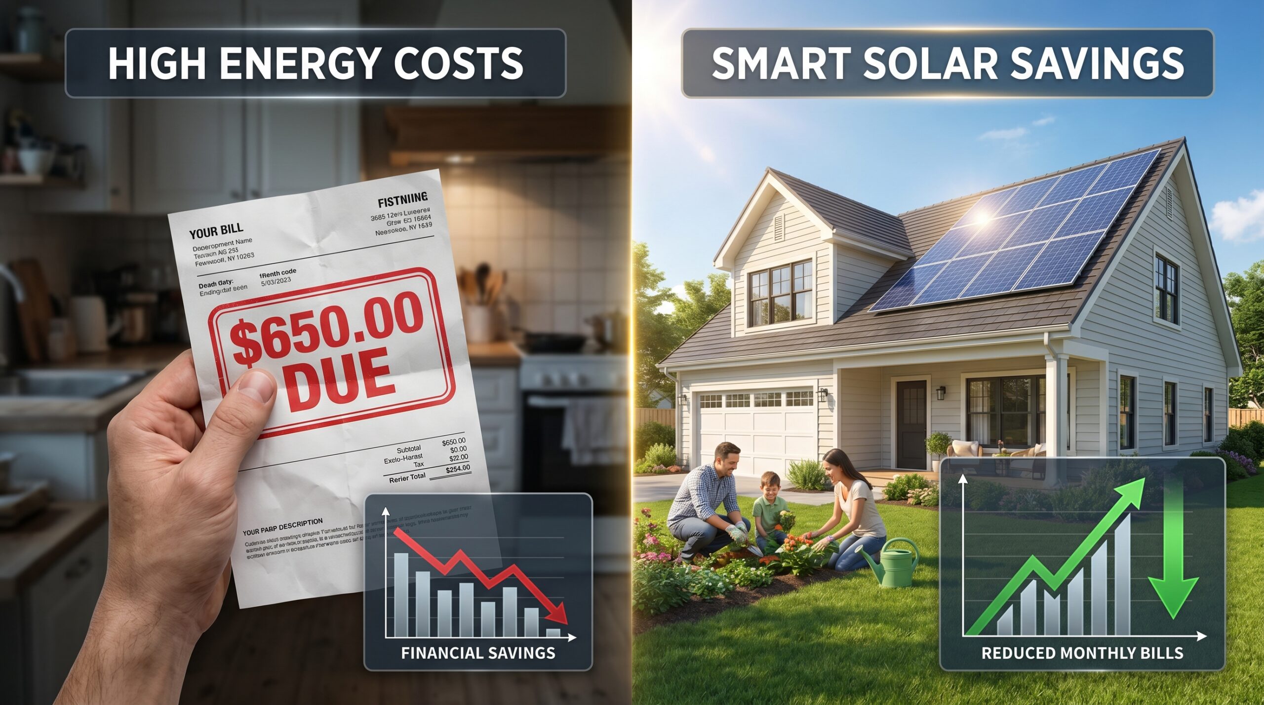 Solar panels on roof